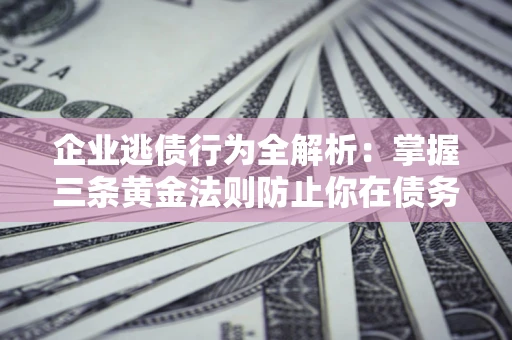 济南企业逃债行为全解析：掌握三条黄金法则防止你在债务乱局中“踩雷”